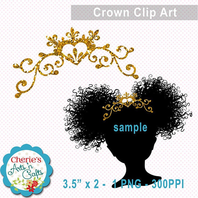 Natural Hair Afro Puff Little Girl Clip Art Designer Resource Silhouette Graphic Cameo Graphic Digital Download Clip Art Afro Puff image 2