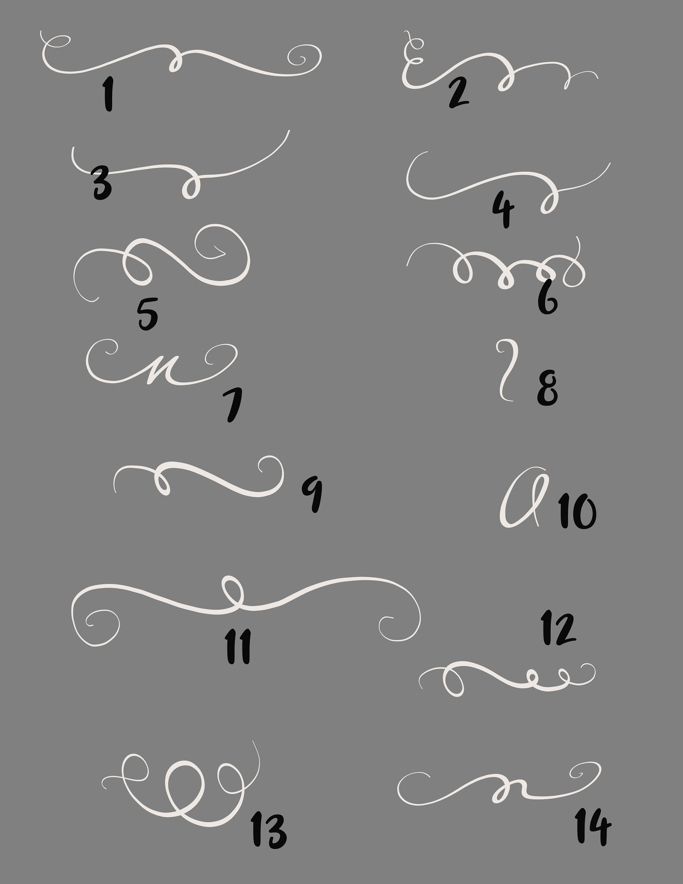 Swashes Decorative Swash Clip Art Swash Graphics PNG Etsy