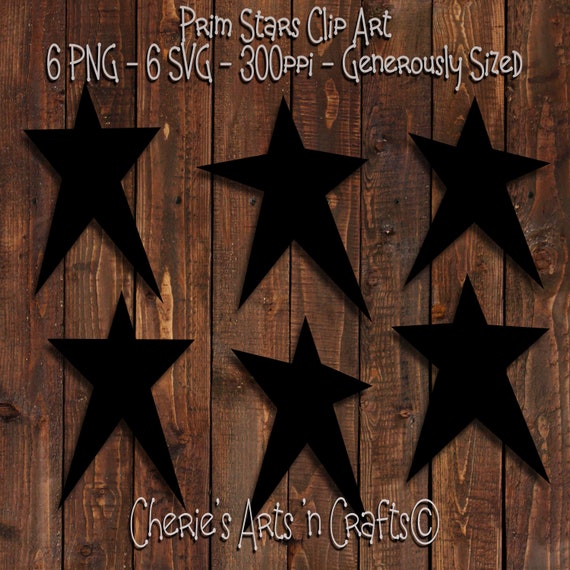 Download Prim Stars Clipart Png And Svg Digital Download Files Etsy