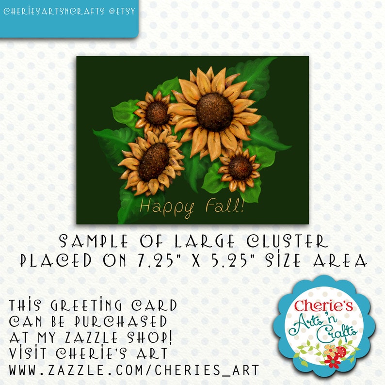 Sunflowers Clip Art, Flowers Clip Art, Digital Download PNG Files, Floral Graphics, Digital Scrapbooking Elements, Cliparts, Sunflower Art image 2