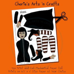 Siesha Halloween Mechanical Paper Doll Kit | You Print and Cut on Paper of Your Choice | Articulated Paper Doll | Paper Cut Out Doll Kit