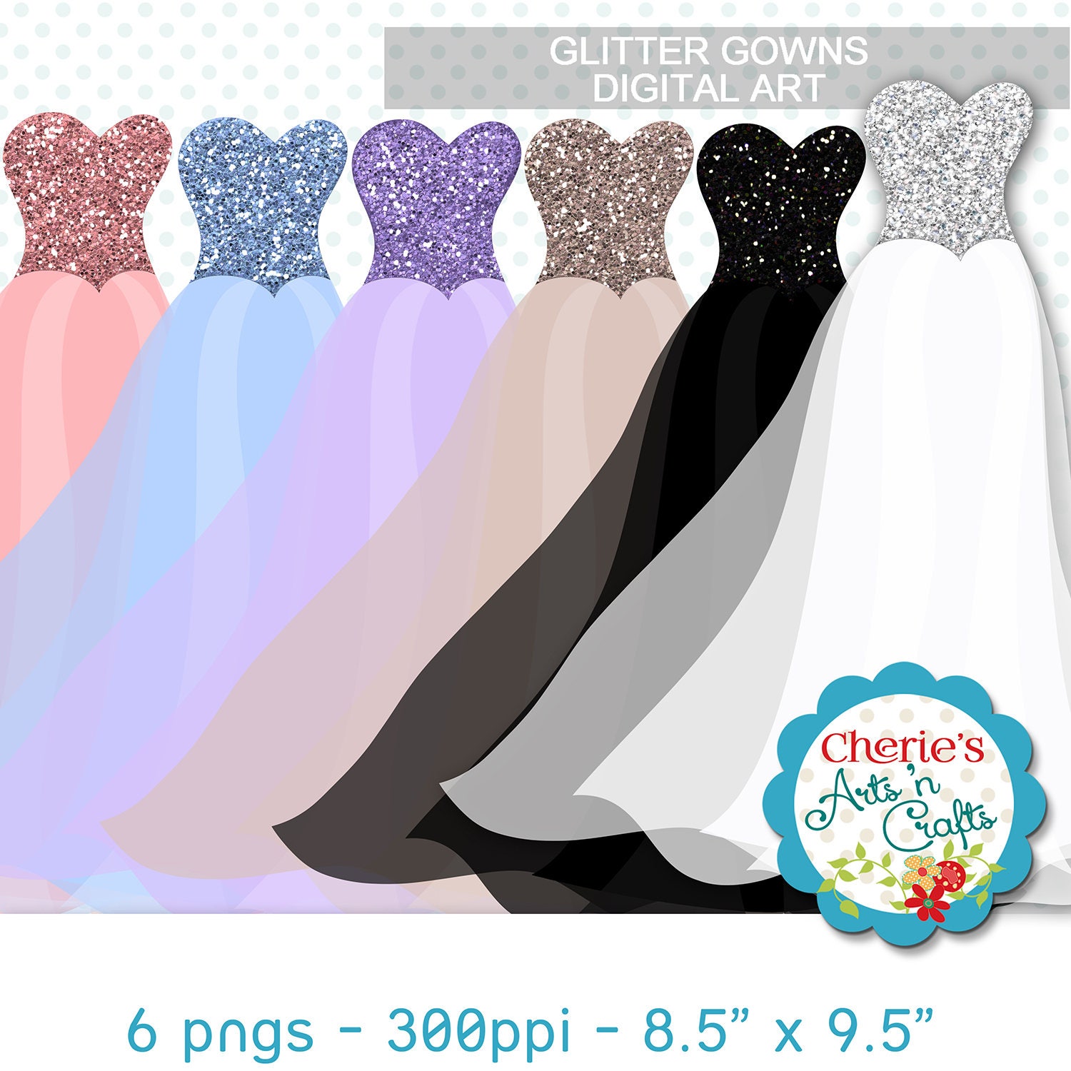 Glitter Gowns Clip Art Designer 