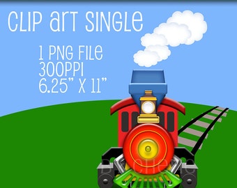 Clip Art Singles, Train Clip Art, Train Engine Graphic, PNG Digital Download Clipart, Toy Train Clip Art, Digital Scrapbooking, Digital Art