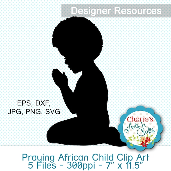 Download Little Boy Praying Silhouette Clip Art African Boy Clip Art Etsy