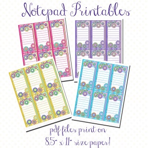 Note Pads Printables DIY Printable Note Pads Digital Download Notepad Templates You Print and Cut Planner Pages PDF Note Pad Papers image 1