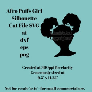 Afro Puffs Girl Silhouette: SVG Cut File (Digital Download)
