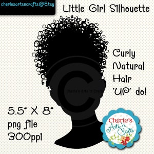 Afro Puffs Little Girl Silhouette Little Girl Silhouette SVG Cut File African American Girl Silhouette Designer Resources Clip Arts image 7