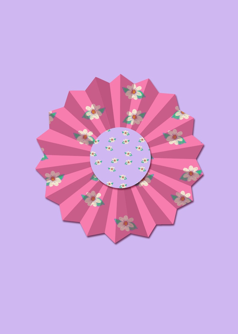 Rosettes Floral Pattern Rosettes Paper Wheels Kit Digital Etsy