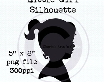 Little Girl Silhouette, Children Illustration, Children Clip Art, Clip Arts, Cute Clip Art, Children Graphics, Silhouettes, Digital Download