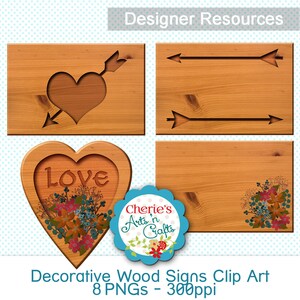 Decorative Wood Signs Clip Art Carved Out Wood Signs Graphics Wood Clip Art Wood Graphics Designer Resources Digital Downloads Art image 1