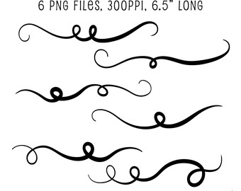 Swashes, Swash Clip Art, Decorative Swirls, Decorative Borders, Decorative Swashes Clipart, Digital Download, Digital Scrapbooking, Digitals