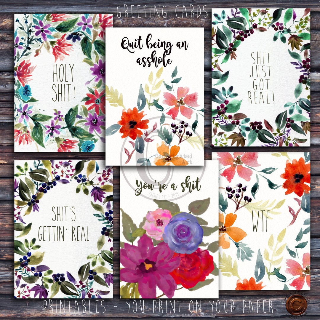 Greeting Cards Digital Downloads | Printables | You Print at Home, Your ...