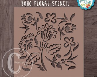 Boho Flowers Stenciling SVG and PNG Digital Files | Die Cutting Graphics | Designer Resources | Stenciling Files | You Print n Cut Stencils