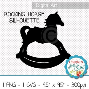 Rocking Horse Silhouette Clip Art: PNG & SVG Files (Digital Download)