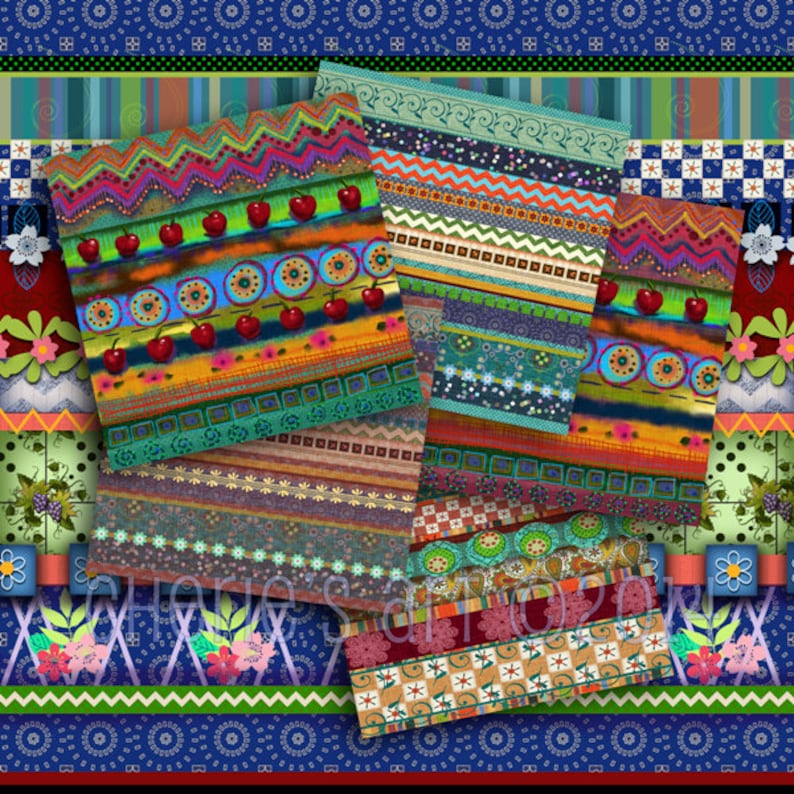 Bohemian Art Boho Digital Scrapbook Paper Digital | Etsy