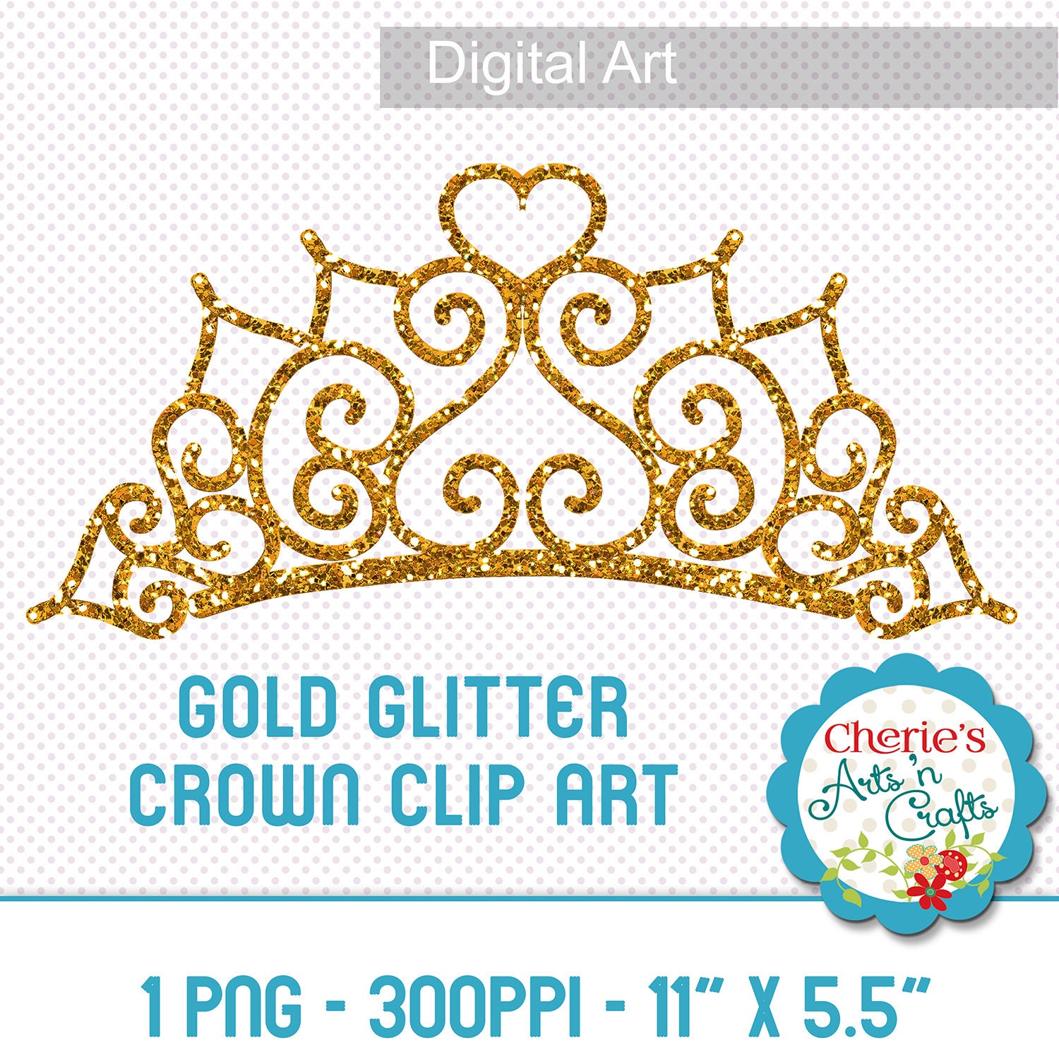 Download Gold Glitter Crown Clip Art Crown Graphics Digital | Etsy