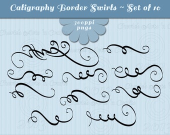 Swashes Calligraphy Border | Digital Borders | Digital Download Calligraphy Clip Art | Digital Scrapbooking | Swashes Clip Art | Cliparts