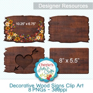 Decorative Wood Signs Clip Art Carved Out Wood Signs Graphics Wood Clip Art Wood Graphics Designer Resources Digital Downloads Art image 2