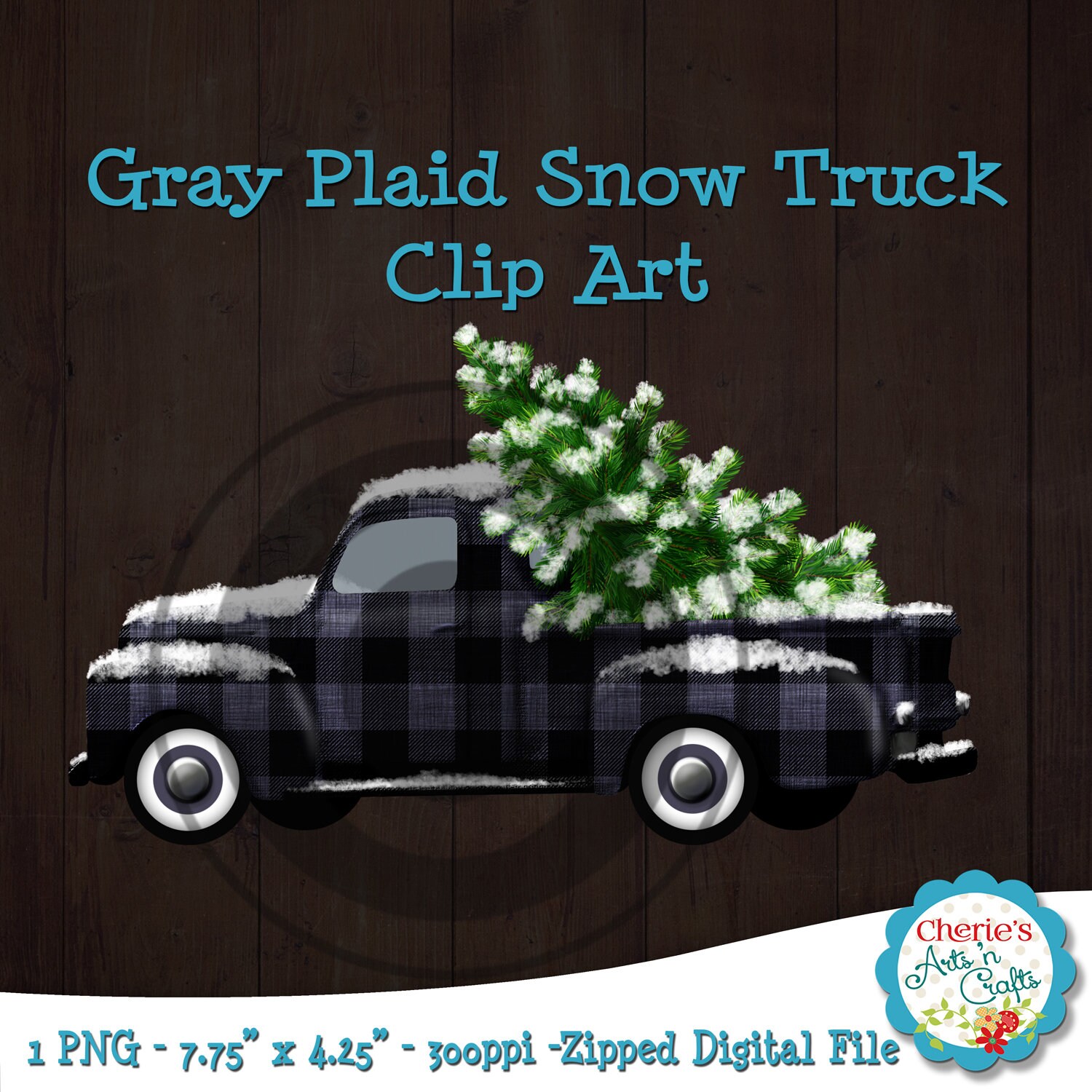 Vintage Truck Christmas Clip Art and Digital Papers on Sale | Etsy