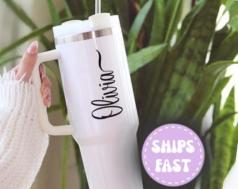 Personalized Tumbler, Tumbler with Handle, Tumbler with Straw, Custom Name Tumbler, Stainless Steel Travel Mug, Insulated Water bottle
