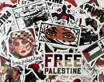 50 pegatinas de Palestina Libre - Pegatinas de la Bandera de Palestina - Pegatinas de Protesta Palestina - Solidaridad Palestina