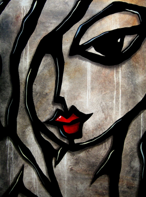 Original Abstract print Modern Decor Woman HUGE Canvas WALL Art Fidostudio