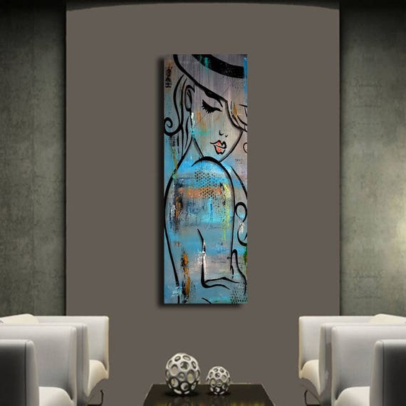 抽象ヌード絵画 オリジナルモダンポップアート コンテンポラリー