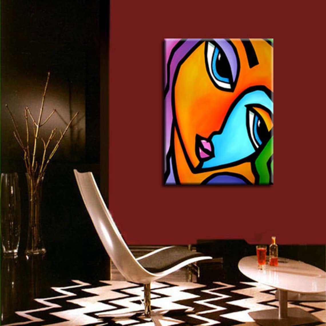 Abstract Painting Modern Pop Art Contemporary Large Colorful - Etsy