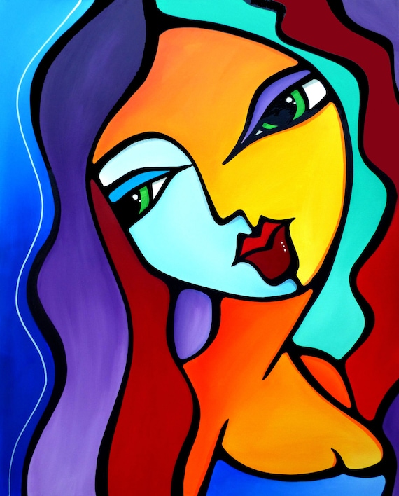 Pintura abstracta Modern pop Art original grande Mujer Lienzo Impresión por  Fidostudio - Chica como tú