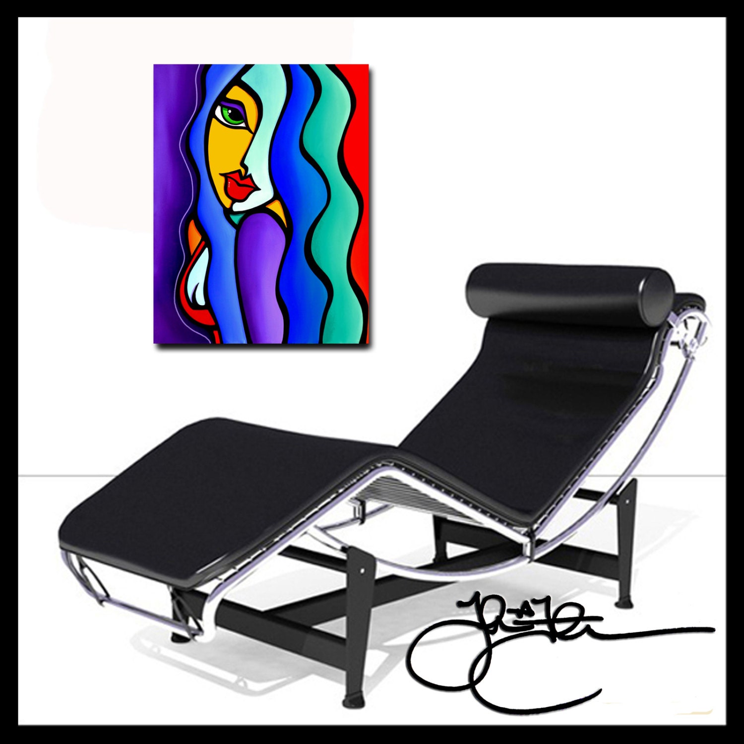 Abstract Painting Modern Pop Art Original Large Woman Canvas