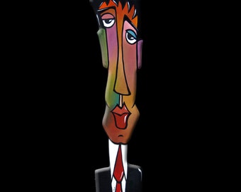 Fine Art Sculpture Abstract Modern Painting colorful Contemporary Large boss businessman decor by Fidostudio