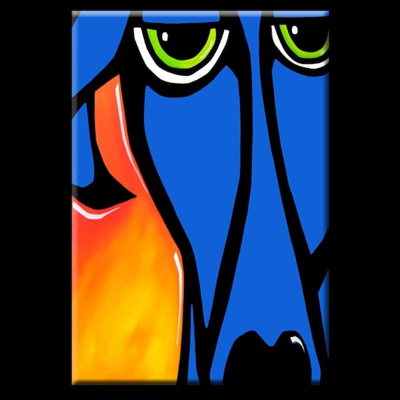Abstract Painting Modern Pop Art Contemporary Portrait Blue Dog by