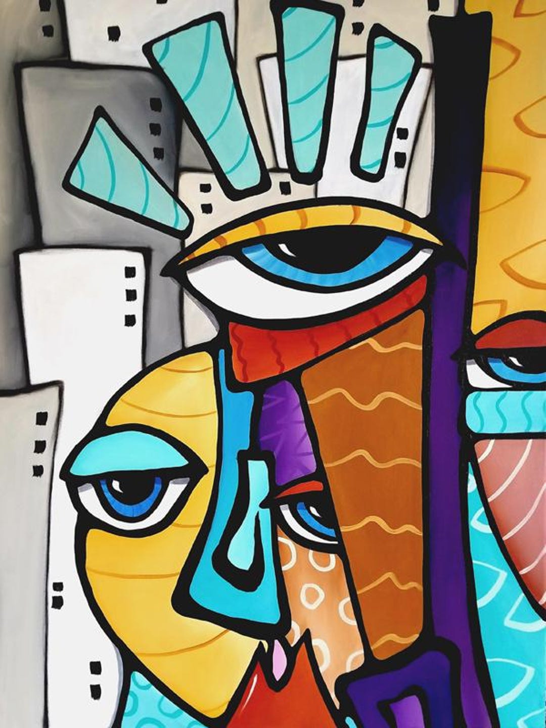 Abstract Painting Modern Pop Art Original Canvas Print by Fidostudio ...