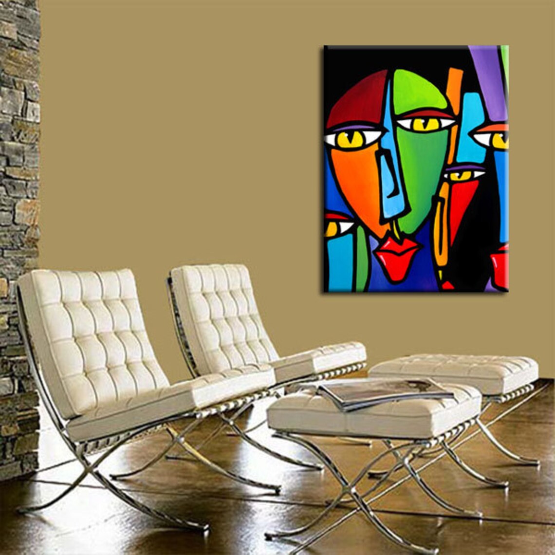 Abstract Painting Modern Pop Art Contemporary Portrait FACE by ...