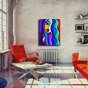 Abstract Painting Pop Art Modern Colorful Purple Blue Yellow - Etsy