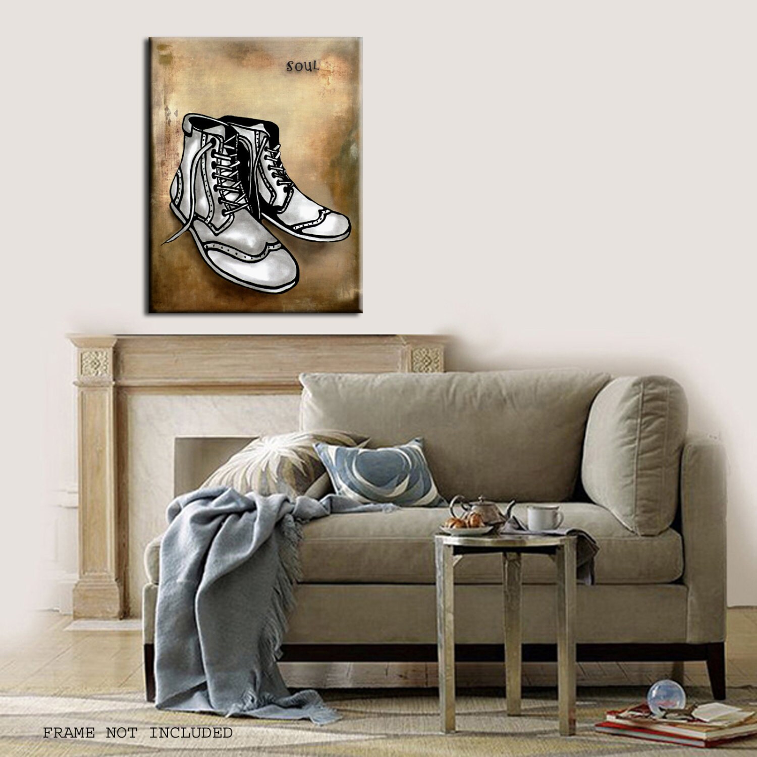 Abstract Art Painting Modern Pop Original Large Shoes Canvas - Etsy