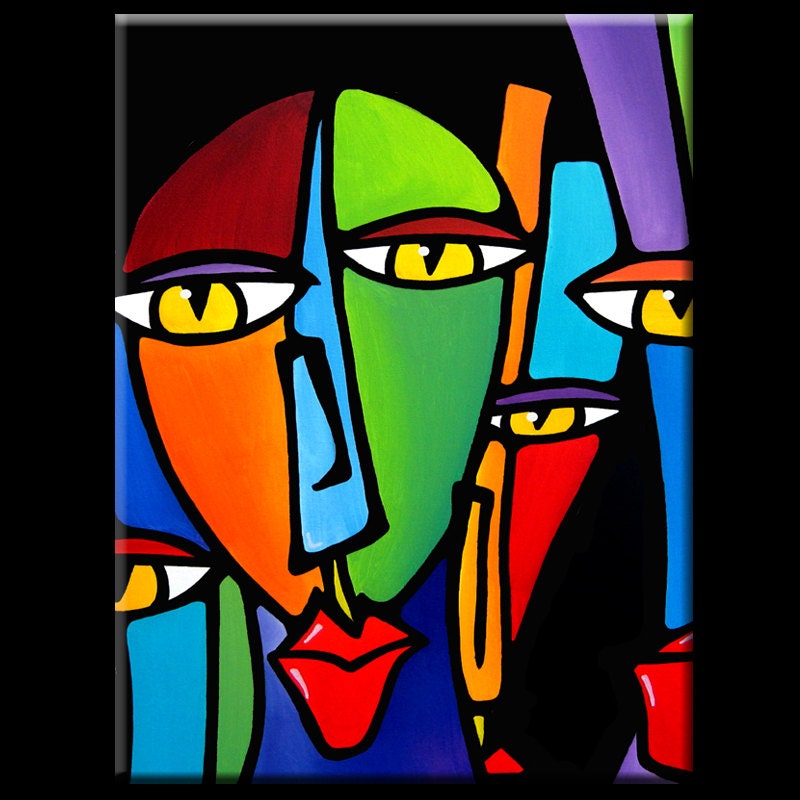 Abstract Painting Modern Pop Art Contemporary Portrait FACE by Etsy
