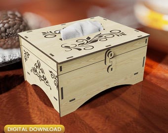 Laser Cut Wooden Napkin Holder File, Tissue Box SVG (Digital Download)