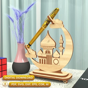Stunning Laser Cut Castle Pen Stand, Gift, Office Desk Storage, Custom Pen Stand, Pen Stand Svg, Pencil Stand, Pen Rest |#N028