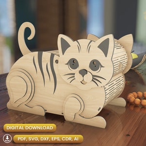 Porta fazzoletti carino, file tagliato al laser, file Glowforge, porta tovaglioli laser, tovagliolo svg, scatola per fazzoletti fai da te, porta tovaglioli/ #N004