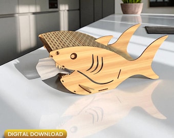 Wooden Shark Tissue Holder Laser Cut File (Digital Download)