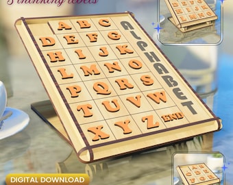 Schiebebuchstabenpuzzle, Denkspiel, Logikspiel (Digitaler Download)