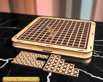 XO Board Game Laser Cut File, Gomoku Puzzle (Digital Download)