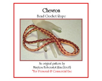 Bead Crochet Pattern / CHEVRON / Trendy . Zigzag . Tutorial . Graph . Two Colors . Instruction . PDF . Geometric . Personal . Commercial