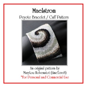 MAELSTROM Peyote Manschette Armband Muster - Perlenweben Schmuck Anleitung Sofort Download Sturm Tornado Wetter Wind Wirbeln Sieben Farben Bold