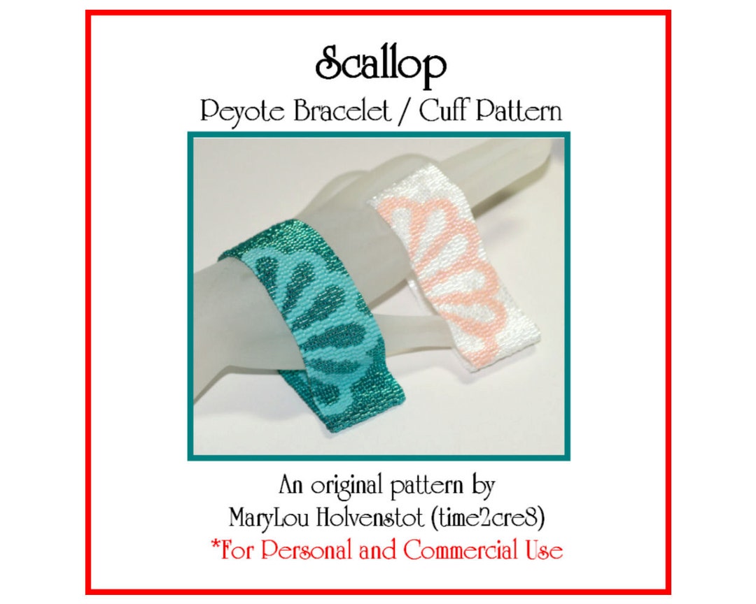 SCALLOP Peyote Bracelet Pattern - Beadwoven Jewelry Tutorial