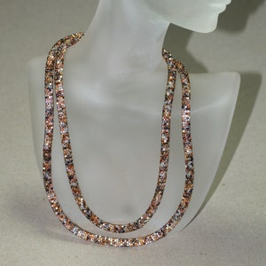 Kamini / Bead Crochet Necklace / Metallic Finish Beadwork / silver, gold, Copper, Steel, Bronze, Brass / Handmade Beaded Jewelry Gift