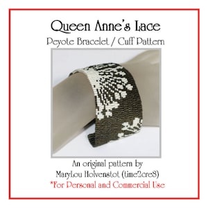 KONINGIN ANNE'S Lace Peyote Manchetarmband Patroon - Beadwoven Sieraden Tutorial Instant Download Grafiek Woordgrafiek Bloem Bloementuin Onkruid