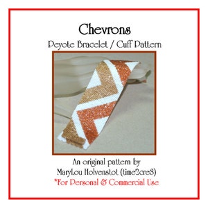 CHEVRONS Peyote Bracelet Pattern Beadweaving Tutorial Jewelry Instruction Bold Zigzag Stripes Modern Colorful Even Count Two Drop Multicolor