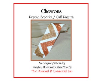 CHEVRONS Peyote Cuff Bracelet Pattern / Beadwoven Jewelry Tutorial / PDF Digital Download / 3 for price of 2 / Stripes Bold Mod Colorful